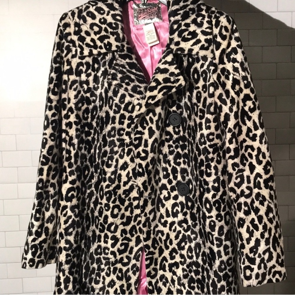 Miss Sixty Luxury leopard print cheetah pea coat Made in Italy small